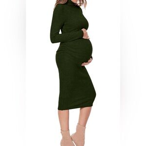 Green Maternity Sweater Dress Sz L